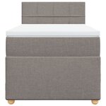 vidaXL Sommier à lattes de lit avec matelas Taupe 100x200 cm Tissu
