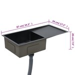 vidaXL Évier de cuisine fait à la main Noir Acier inoxydable