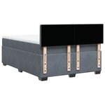 vidaXL Sommier à lattes de lit et matelas Gris foncé 140x200cm Velours