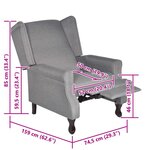 vidaXL Fauteuil gris tissu