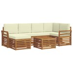 vidaXL Ensemble de canapé d'angle avec coussin 7 Pièces Naturel et Crème