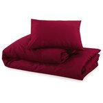 vidaXL Ensemble de housse de couette Bordeaux 155x220 cm Microfibre