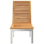 vidaXL Chaise longue avec roues 207x58x35 cm en bois d'acacia et acier inoxydable
