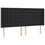 vidaXL Tête de lit avec oreilles Noir 203x16x118/128 cm Similicuir