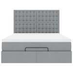 VidaXL Cadre de lit ottoman et matelas gris clair 140x190 cm tissu