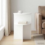 vidaXL Table d'appoint Blanc brillant Ø 39 5 x 55 cm Bois d'ingénierie