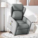 vidaXL Fauteuil inclinable de massage électrique Gris clair Tissu