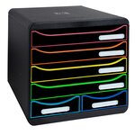 Module De Classement Big Box Maxi 6 Tiroirs Black Office - Noir/arlequin - Exacompta
