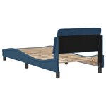 vidaXL Cadre de lit avec tête de lit Bleu 90x190 cm Tissu