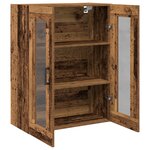 vidaXL Cabinet Murale avec Portes en Verre - Bois Ancien - 69.5x34x90 cm