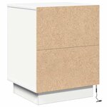 vidaXL Cabinet de chevet avec tiroir 2 Pièces Blanc 39 x 34.5 x 50 cm