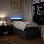 vidaXL Sommier à lattes de lit et matelas Gris foncé 90x190 cm Tissu