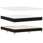 vidaXL Lit à Ressorts avec Matelas Crème 90x200 cm Tissu Noir