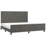 vidaXL Cadre de lit sans matelas gris foncé 200x200 cm velours