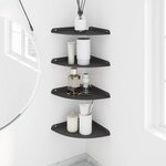 vidaXL Étagère Flottante d'Angle 4 pc Noir 24 x 24 x 2 cm