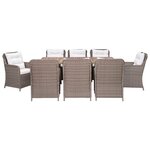vidaXL Ensemble à manger d'extérieur avec coussins 9Pièces Résine tressée