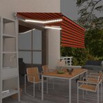 vidaXL Auvent rétractable manuel store et LED 3x2 5 m Orange et marron