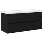 vidaXL Cabinet de lavabo avec évier intégré Chêne noir Bois d'ingénierie
