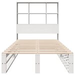 vidaXL Lit bibliothèque sans matelas blanc 90x190 cm bois massif