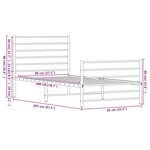 vidaXL Cadre de lit métal sans matelas avec pied de lit noir 80x200 cm