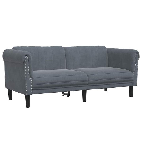 vidaXL Canapé à 2 places gris foncé velours