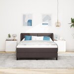 Lit à ressorts vidaXL avec matelas marron foncé 160x200 cm en tissu
