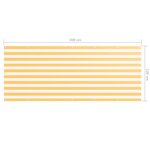 vidaXL Écran de balcon Blanc et jaune 120x300 cm Tissu Oxford