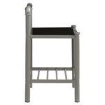 vidaXL Table de chevet Gris et noir 45x34 5x62 5 cm Métal et verre
