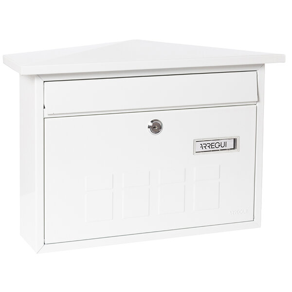 Boîte aux Lettres en Acier  Deco E5701  Fond Étroit  Anti-pluie  Blanc