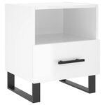vidaXL Tables de chevet 2 Pièces blanc brillant 40x35x47 5 cm