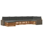 vidaXL Ensemble de canapés d'extérieur 7 Pièces Naturel et Anthracite