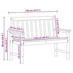 vidaXL Banc de jardin avec coussin Gris clair 120 x 59 x 88cm HDPE