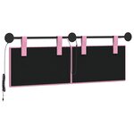 vidaXL Tête de lit suspendue Avec lumière LED Rose Tissu