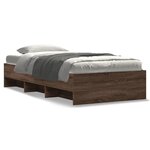 vidaXL Cadre de lit sans matelas chêne marron 90x190cm bois ingénierie