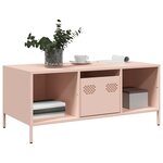 vidaXL Table basse rose 101 5x50x43 5 cm acier laminé à froid