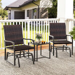 Meubles 3 pièces de patio coulissants charge 180 kg salon de jardin 2 fauteuils en rotin avec mousse à séchage rapide en verre trempé marron 20_0008898