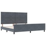 vidaXL Lit à ressorts avec tête de lit Gris foncé 200 x 200 cm Velours