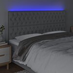vidaXL Tête de lit à LED Gris clair 180x7x118/128 cm Tissu