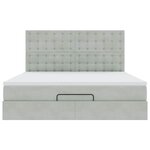 VidaXL Cadre de lit ottoman et matelas gris clair 180x200cm velours