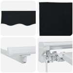 vidaXL Auvent rétractable manuel Noir 3 x 2 5 m