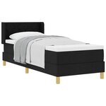 vidaXL Lit à ressorts avec matelas Noir 200 x 80 cm tissu
