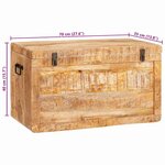 vidaXL Boîte de Rangement avec stockage Marron bois de manguier massif