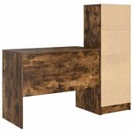 vidaXL Bureau avec rangement 2 Pièces Chêne fumé 100 x 50 x 76 cm
