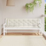 vidaXL Coussins de banc de jardin lot de 2 crème mélangé tissu