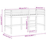 vidaXL Lit mezzanine enfants et rideaux bleu 90x200cm bois pin massif