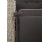 vidaXL Ensemble à manger de jardin et coussins 7 Pièces gris clair rotin