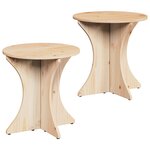 vidaXL Table basse 2 Pièces Naturel Bois massif en pin