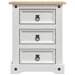 vidaXL Table de chevet avec tiroir Blanc 53 x 39 x 66 cm Pin massif