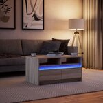 vidaXL Table basse avec lumières LED chêne sonoma bois d'ingénierie