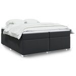 vidaXL Sommier à lattes de lit avec matelas Noir 200x200 cm Similicuir